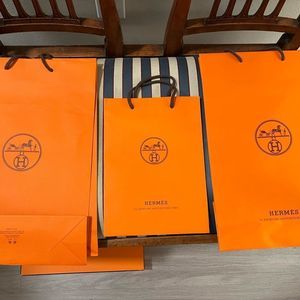 Hermes 3 tote shopping bags large and medium